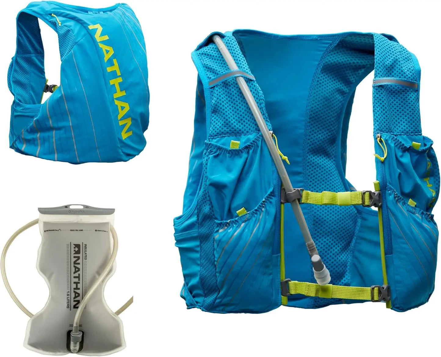 12L Hydration Running Vest with 1.6L Water Bladder, Lightweight Moisture Wicking, Water-Resistant Pockets for Men Women