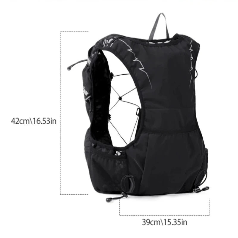 Lightweight Water-Resistant Running Hydration Vest Backpack - Breathable Mesh, Reflective Strips & Bottle Pockets for Trail Runn