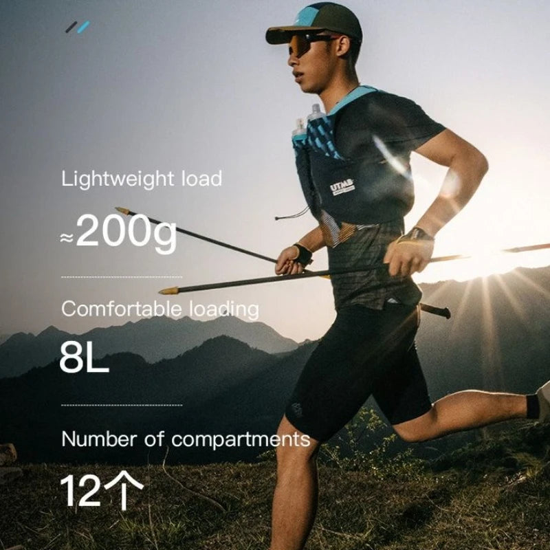 AONIJIE MB 8L Unisex Running Hydration Vest Lightweight Breathable Mesh Adjustable for Trail Hiking Outdoor Sports
