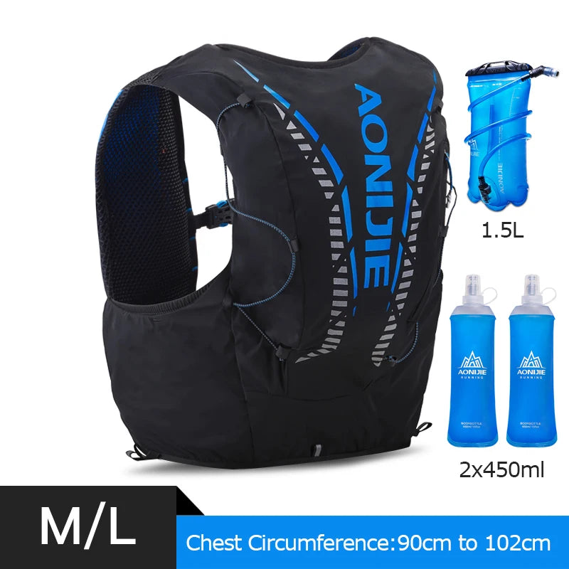 AONIJIE C962 Advanced Skin 12L Hydration Backpack Pack Bag Vest Soft Water Bladder Flask for Hiking Trail Running Marathon Race