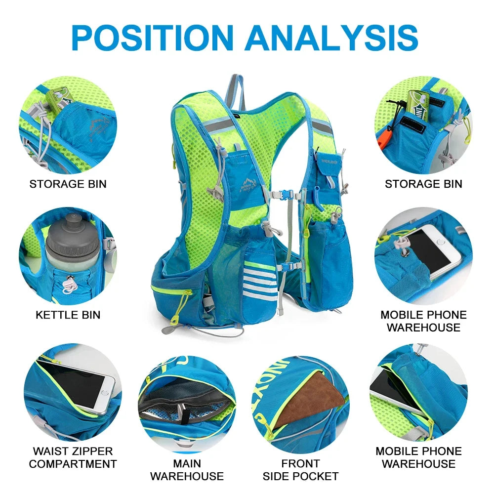 Running Hydrating Vest Backpack 8L Cycling Hydration Vest Running Backpack Hiking Marathon Hydrating Bicycle Sports Vest