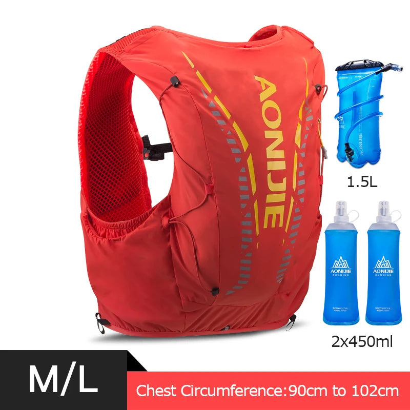 AONIJIE C962 Advanced Skin 12L Hydration Backpack Pack Bag Vest Soft Water Bladder Flask for Hiking Trail Running Marathon Race