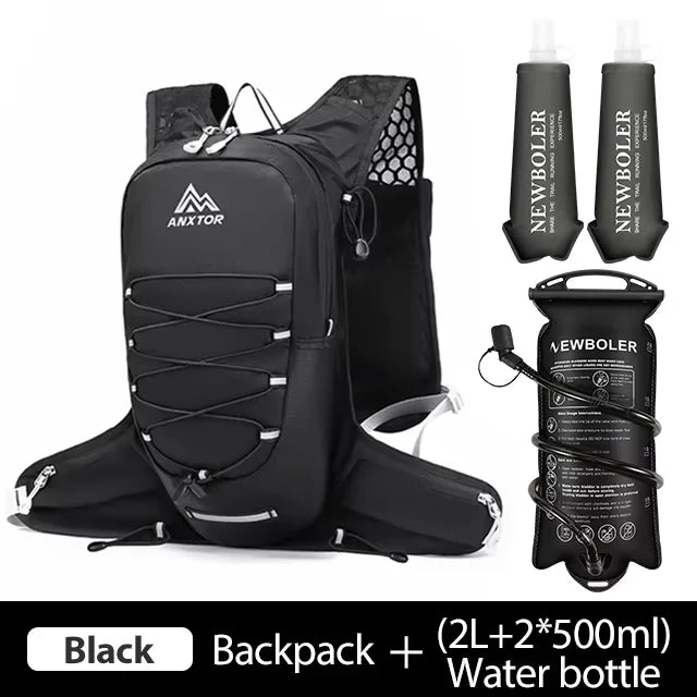 NEWBOLER Outdoor Trail Running Ultralight Backpack Running Hydration Vest Breathable Marathon Running Backpack Water Bottle