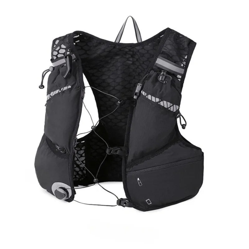 Lightweight Water-Resistant Running Hydration Vest Backpack - Breathable Mesh, Reflective Strips & Bottle Pockets for Trail Runn