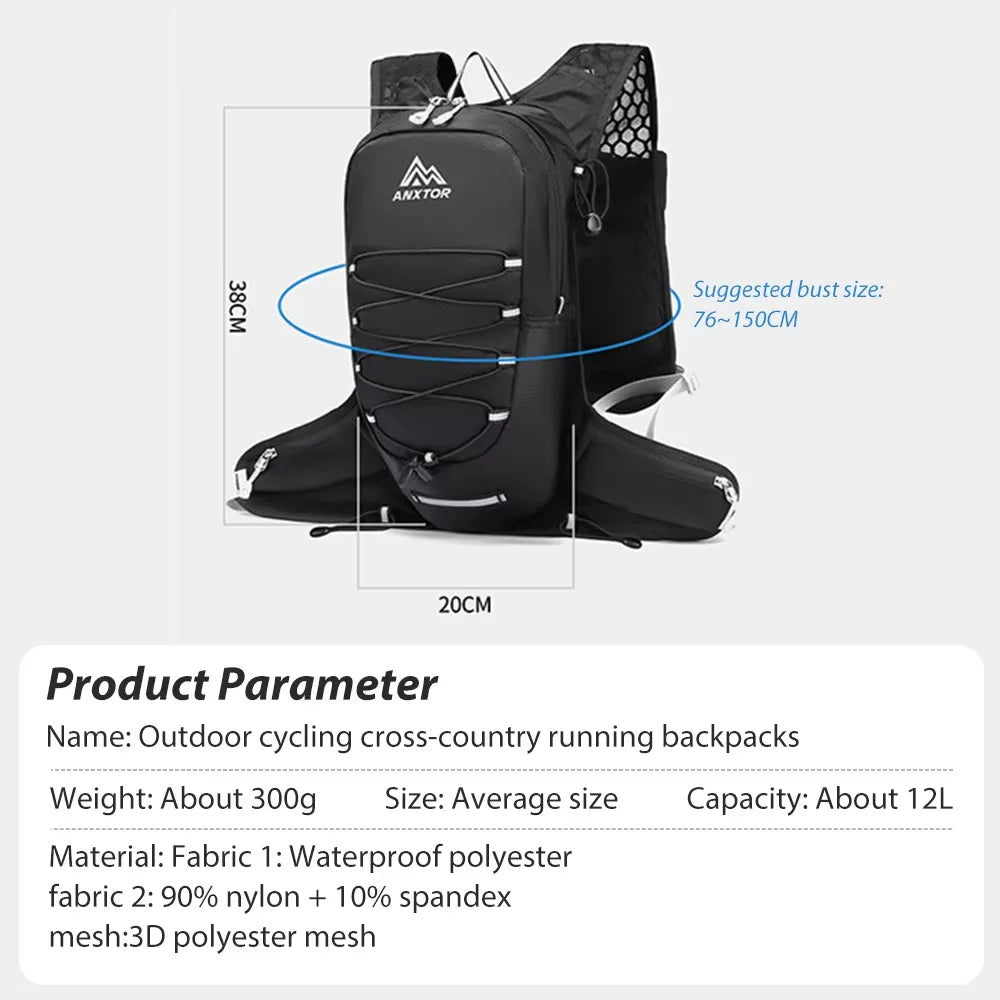 NEWBOLER Outdoor Trail Running Ultralight Backpack Running Hydration Vest Breathable Marathon Running Backpack Water Bottle