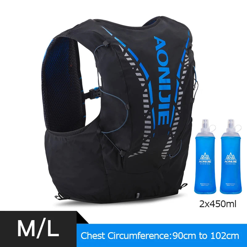 AONIJIE C962 Advanced Skin 12L Hydration Backpack Pack Bag Vest Soft Water Bladder Flask for Hiking Trail Running Marathon Race