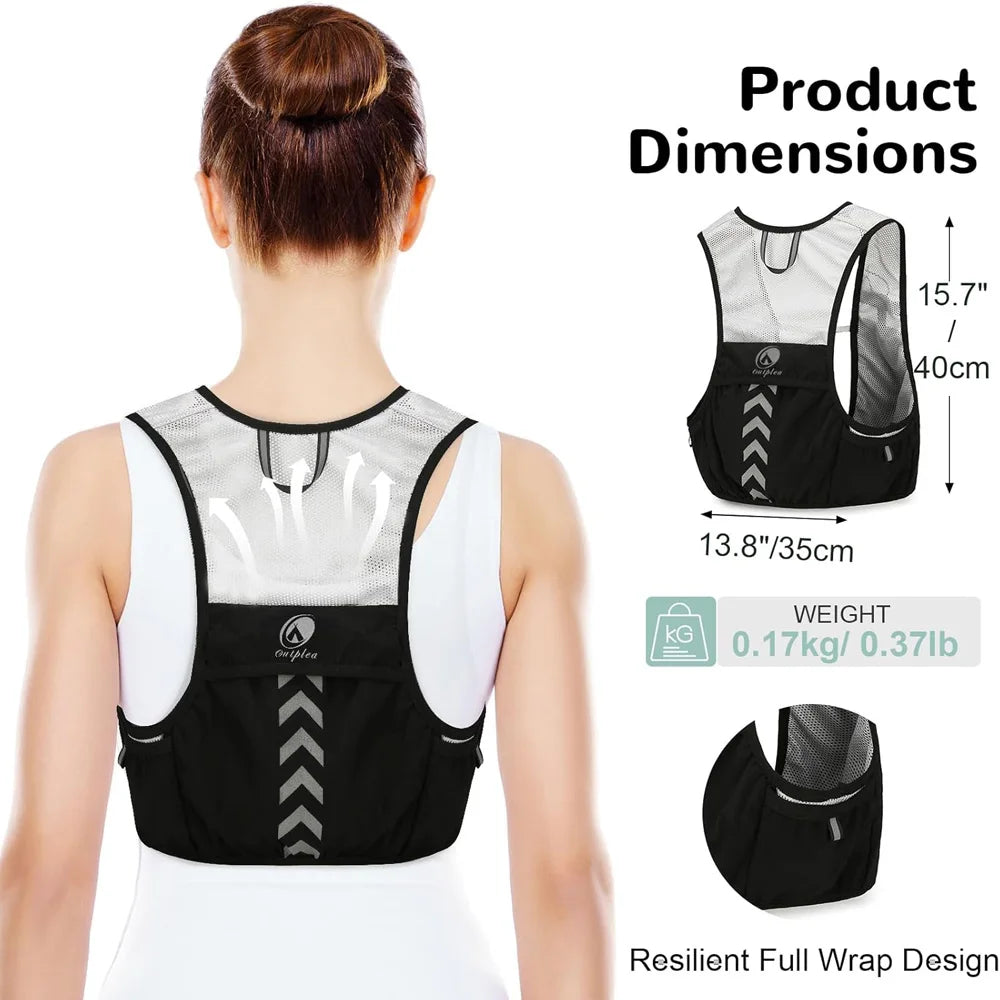 1PCS Lightweight Running Vest for Men Women, Reflective Water Vest Hydration Pack Hydropack for Hiking