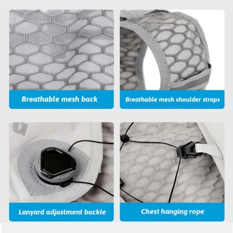 Lightweight Water-Resistant Running Hydration Vest Backpack - Breathable Mesh, Reflective Strips & Bottle Pockets for Trail Runn